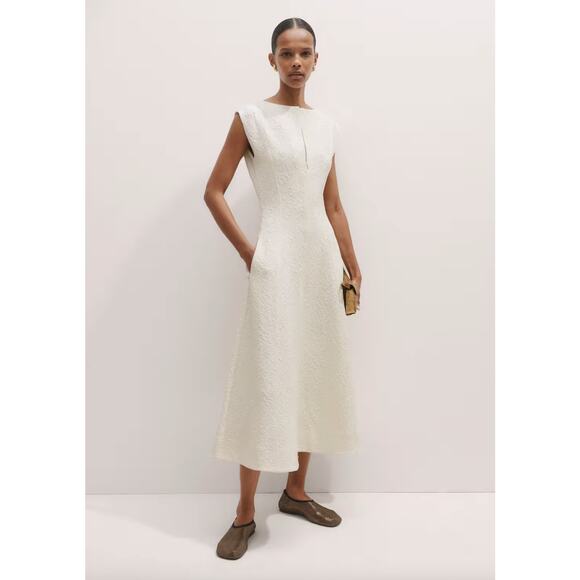 ME+EM Tonal Texture Midi Dress - Picture 1 of 12